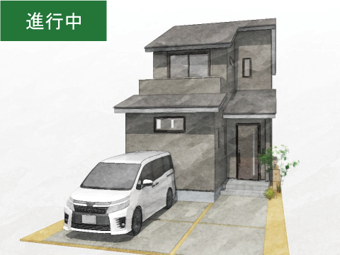《進行中》勾配天井の２階リビングとロフトがある暮らし